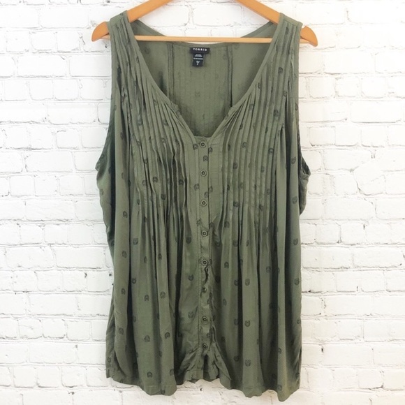 torrid Tops - Torrid Sleeveless Top Blouse Tank forest green